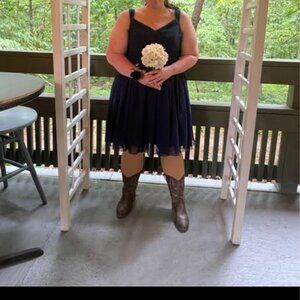 Navy Bridesmaid dress Azazie. Size 18